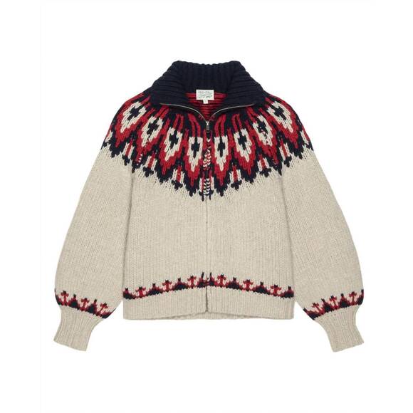 NEW THE GREAT. nordic sweater in glacier fair isle - Picture 6 of 6